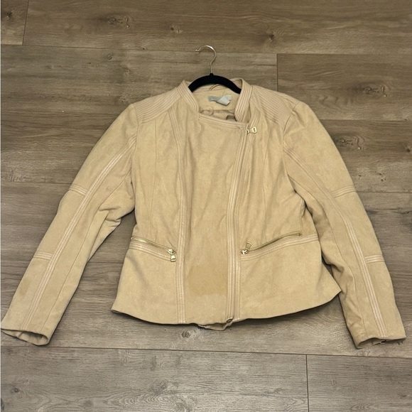 H&M Jackets & Blazers - 🤎 H&M Faux Suede Moto Jacket | XL (US 14) | Beige